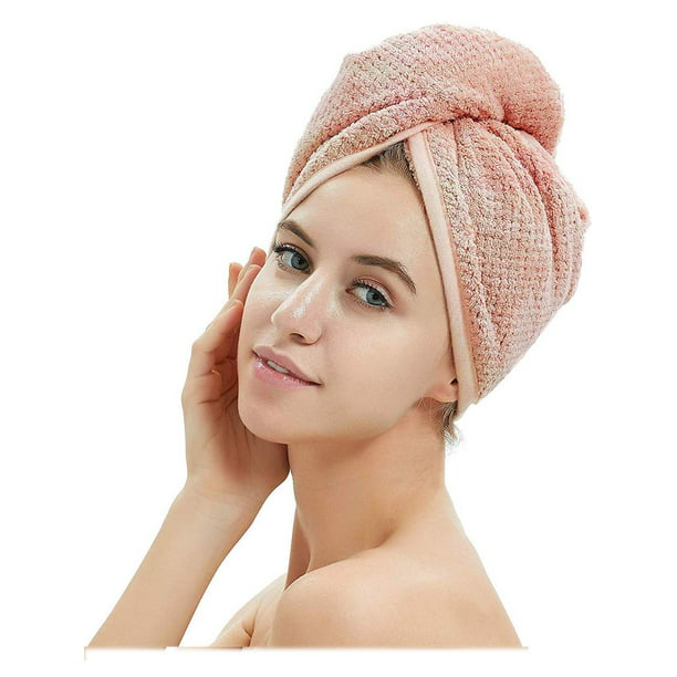 SOFT MICROFIBRE HAIR TOWEL Bathroom Shower Wrap Cap Hat Turban Lightweight Cloth 